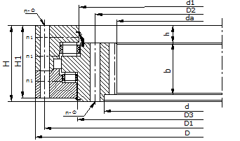 Three row cylindrical roller slewing bearing(internal gears)