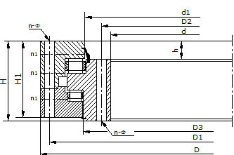 Three row cylindrical roller slewing bearing(no gears)