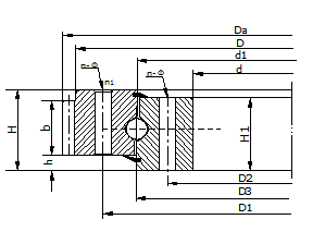 Single-row four point contact ball slewing bearing (external gears)