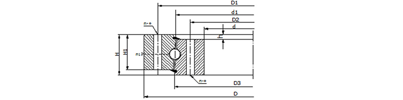 Single-row four point contact ball slewing bearing (no gears)