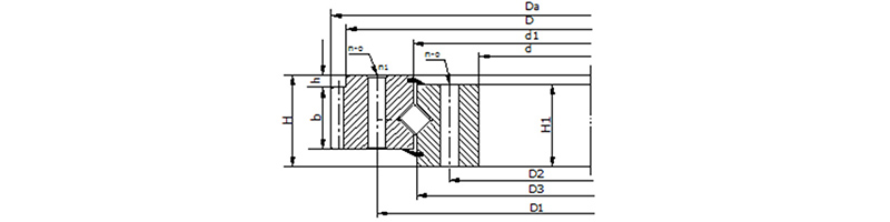 Single-row crossed roller slewing bearings (external gears)