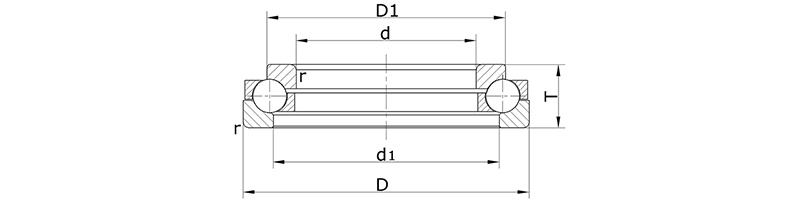 Single-direction angular contact thrust ball bearings